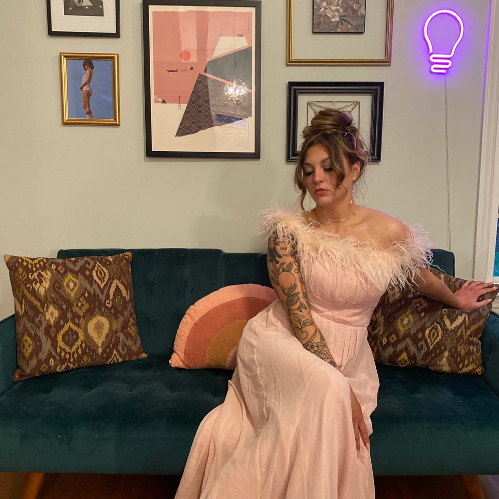 Pink Feather Gown